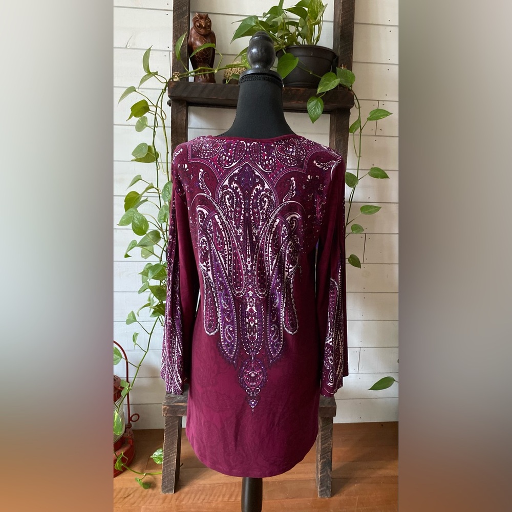 Effortless Style by Citiknits: Purple Boho Tunic Style Blouse - Picture 7 of 16
